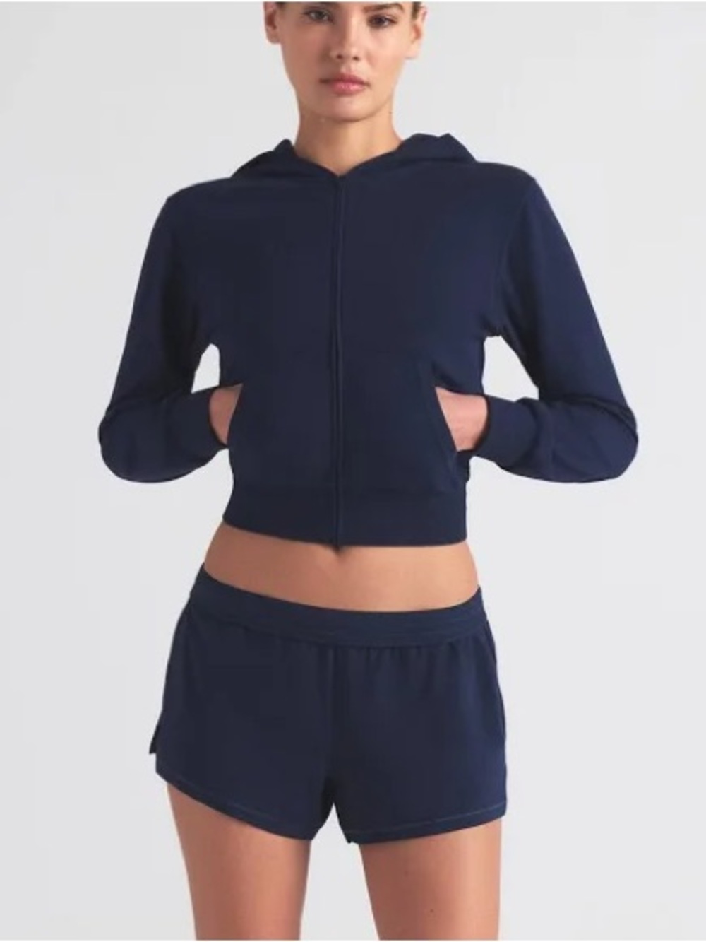 Skims Cotton Jersey Zip Up Hoodie